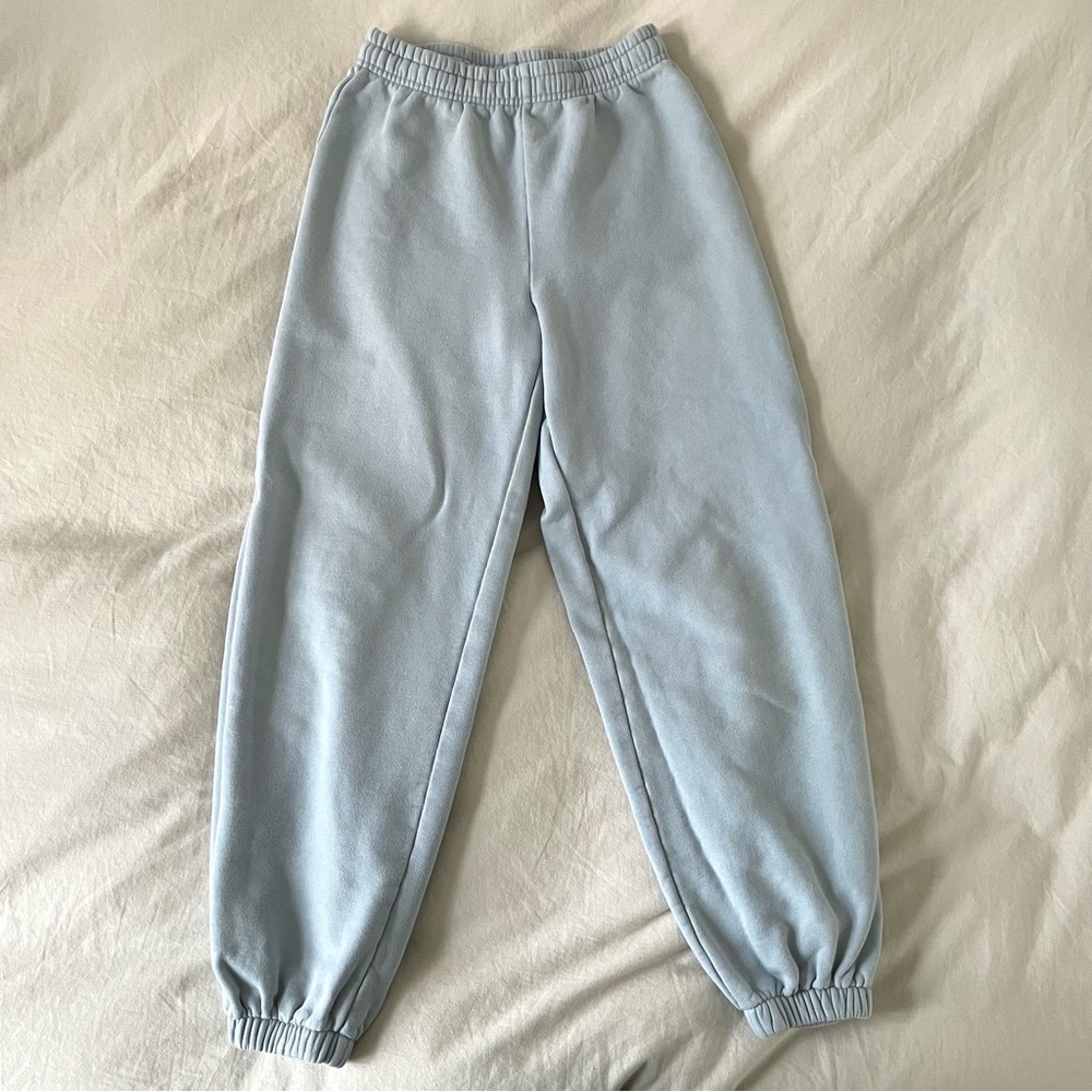 reformation light blue sweatpants